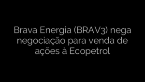 ​Brava Energia (BRAV3) nega negociação para venda de ações à Ecopetrol 
